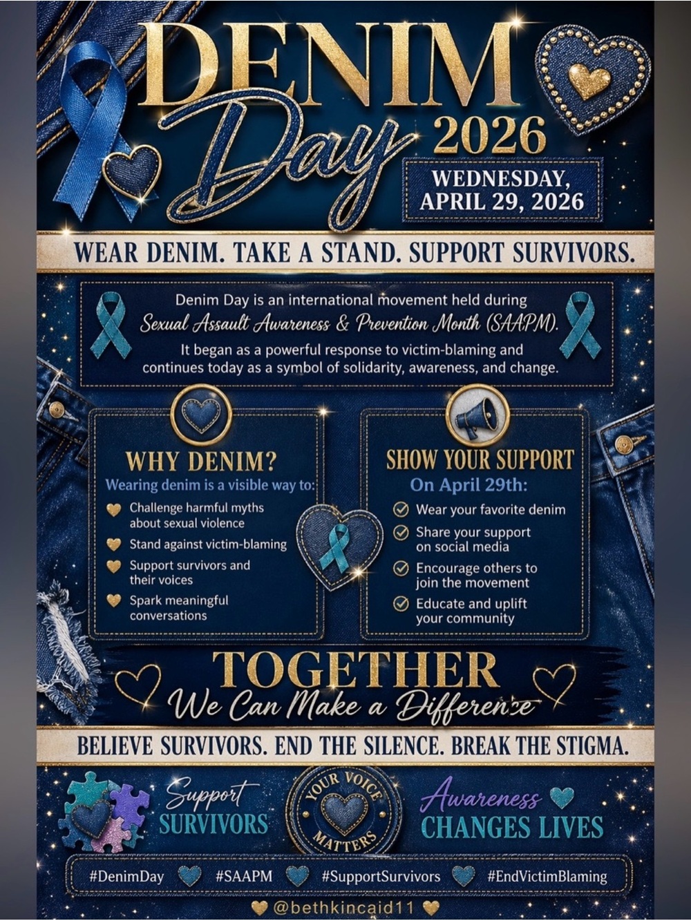 Denim Day 2026 Awareness Poster